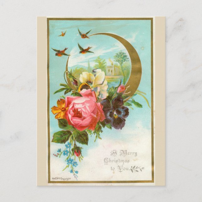 Viktoriskt vykort för julkort (Framsida)