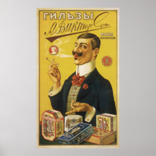 Viktorsons cigarettpapper - vintageadvertizing poster