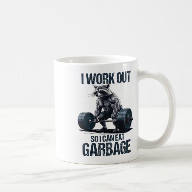 Viktträning för rackoon-gymmen... kaffemugg (Höger)