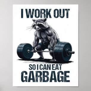 Viktträning för rackoon-gymmen... poster
