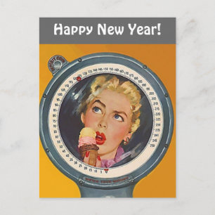 Viktupplösning för vykort för vintage Gott nytt år