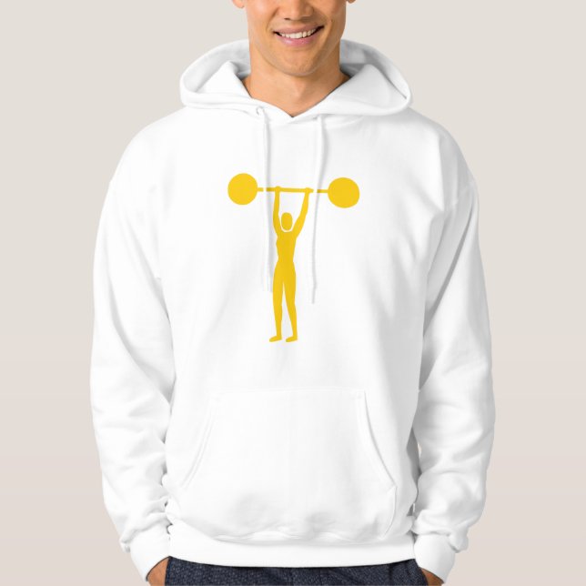 Viktupplyft 02 - orangegul sweatshirt med luva (Framsida)