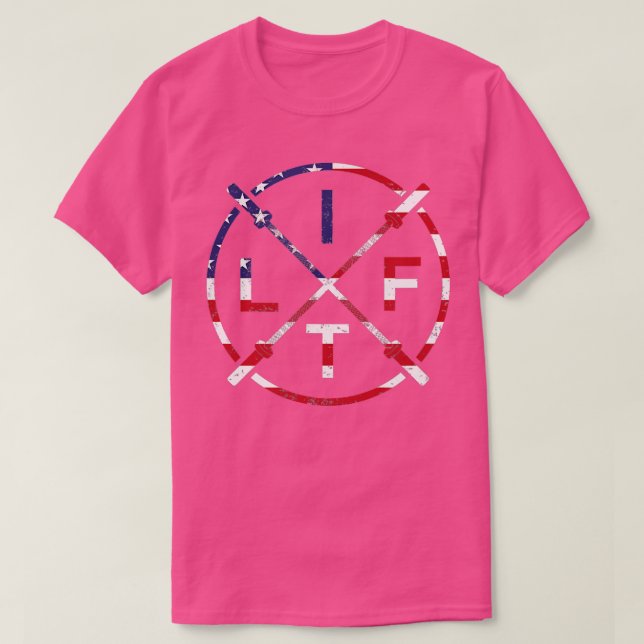 Viktupplyft fack Fitness Hiss 4:e juli ul T Shirt (Design framsida)