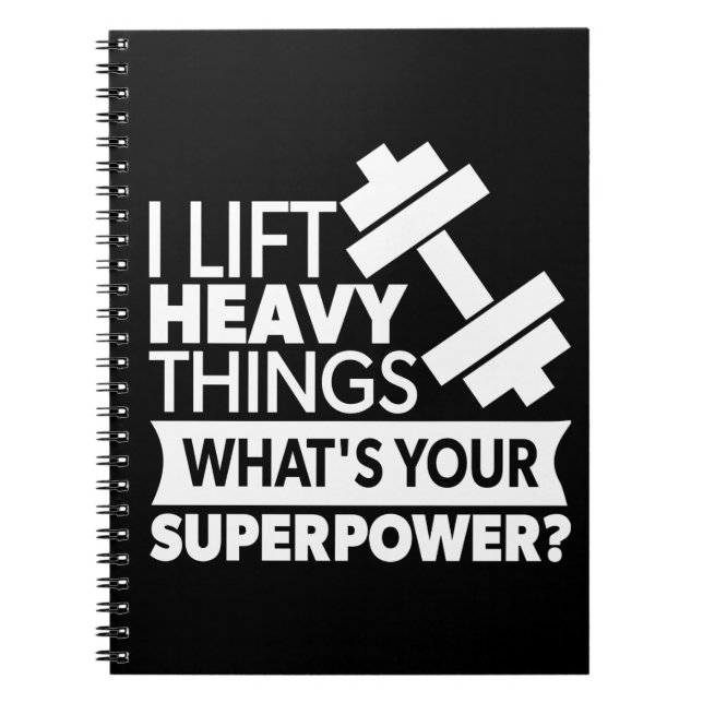 Viktupplyft - I Hiss Heavy Sak - SuperPower Anteckningsbok (Framsidan)