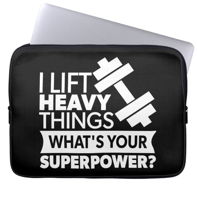 Viktupplyft - I Hiss Heavy Sak - SuperPower Laptop Sleeve (Framsidan)