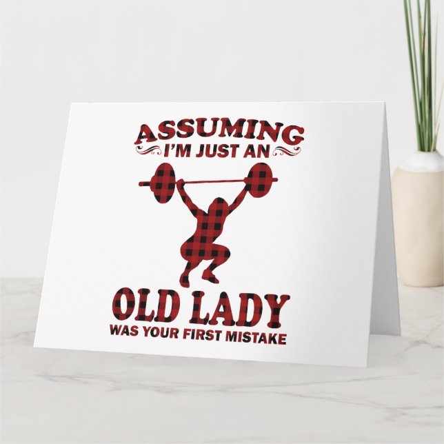 Viktupplyftande kvinna antar att jag bara är en ga kort (Framsida)