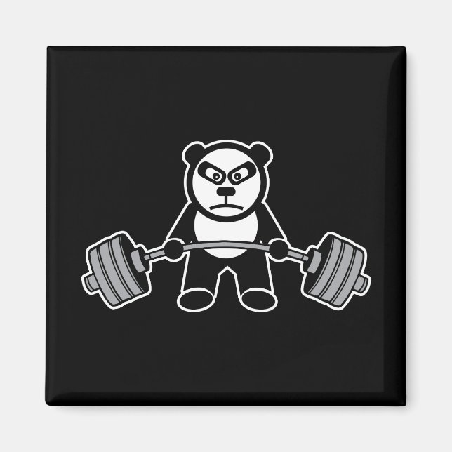 Viktupplyftande Panda Bear Anime - Tecknad Magnet (Framsidan)
