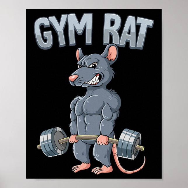 Viktutbildning Deadlift Gym Råtta Poster (Framsidan)