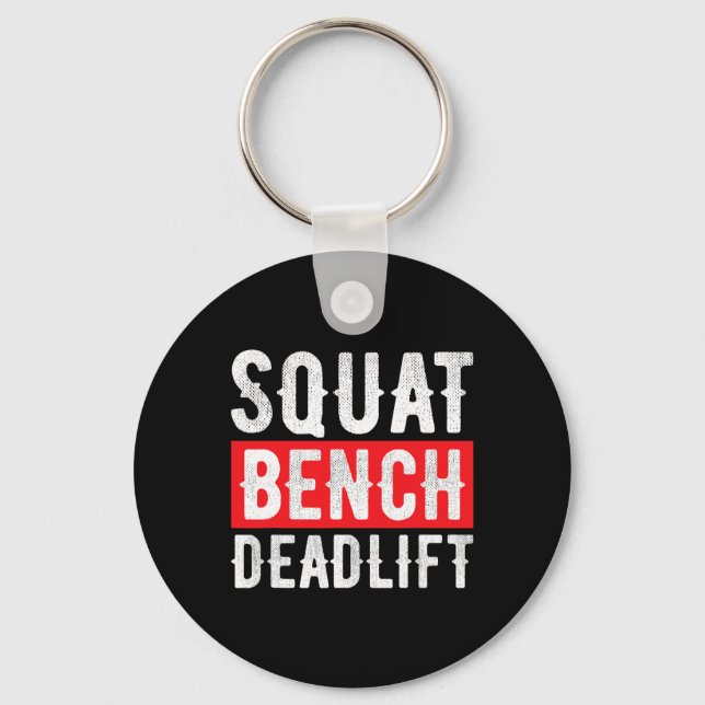 Viktutbildning för bålbanebyggnad i Squat Deadlift Nyckelring (Framsida)