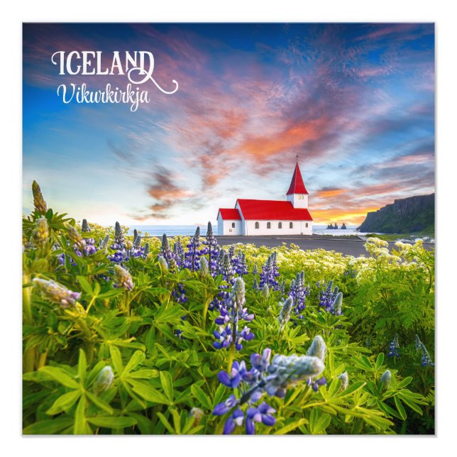Vikurkirkja, Island Fototryck (Framsidan)