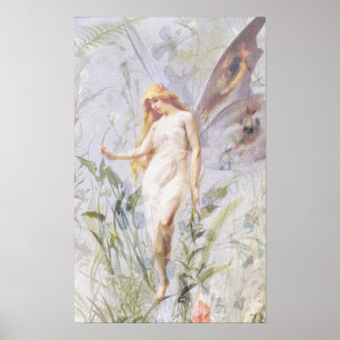 Vila - ängel med Lillies Poster