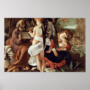 Vila av Michelangelo Merisis flyg till Egyptenen Poster