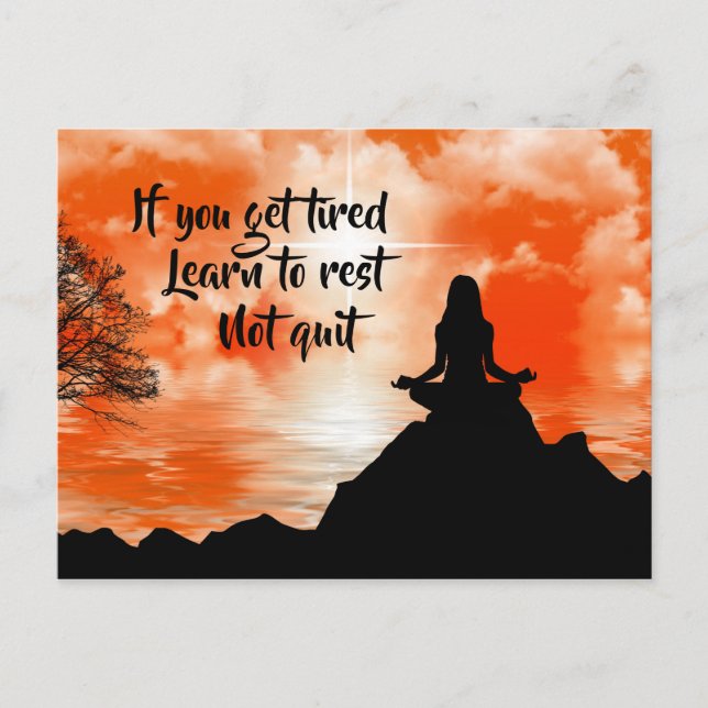 Vila, avsluta inte inspirationell motiv citat vykort (Framsida)