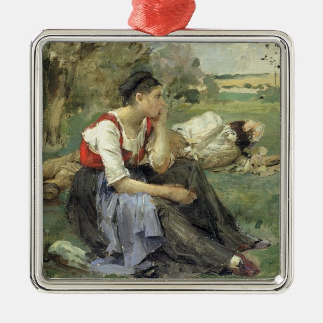 Vila bönder, 1877 julgransprydnad metall (Framsidan)