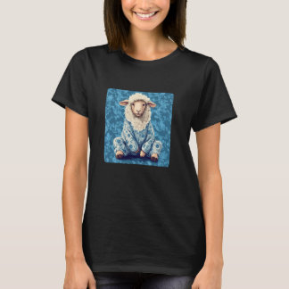 Vila dig med ett roligt får i pyjamas t shirt