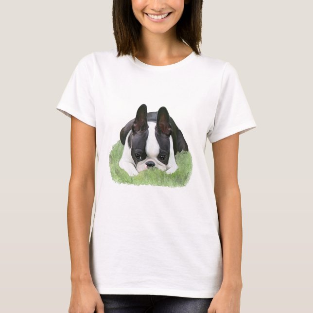 Vila för Boston terriervalp T-shirt (Framsida)