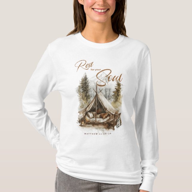 Vila för din själ, kristna Boho Women's Shirt T (Framsida)