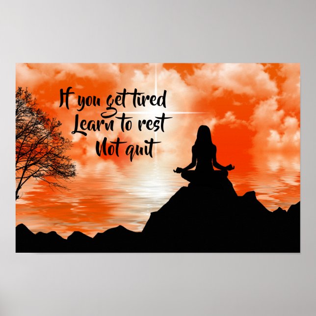 Vila, Ge Upp Inte Inspirerande Motiverande Citat Poster (Framsidan)