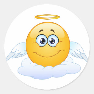 Vila i ängeln Emoji för fredREVAhimmel Runt Klistermärke