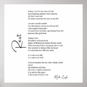 Vila i Armen av Gud Kärlek dikt poster väggkonst