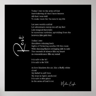 Vila i Armen av Gud Kärlek dikt poster väggkonst