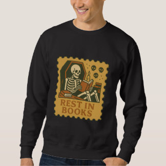 Vila i Bokar - Gothic Skeleton Reader Shirt Lång Ärmad Tröja