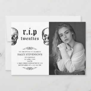 Vila i frid 20-talet Begravning Skalle 30-års föde Inbjudningar