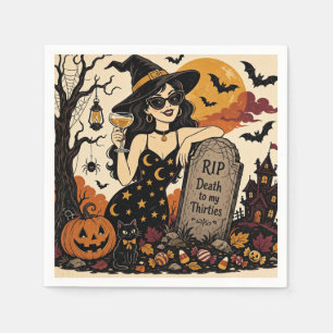 Vila i frid för mina trettio Retro Halloween 40-år Pappersservett