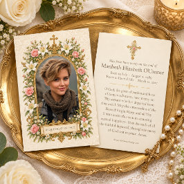 Vila i frid katolsk begravningsminnesgudstjänst visitkort