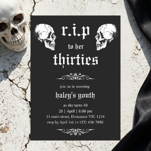 Vila i frid på 30-talet - till din 40-årsdag Goth Inbjudningar