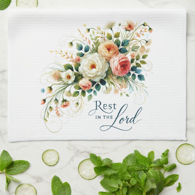 Vila i Herren blommig Kökshandduk (Vikta)