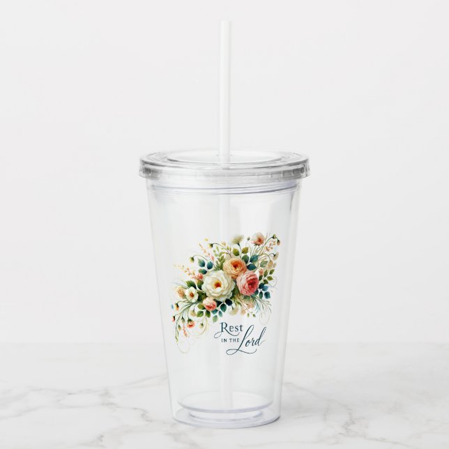 Vila i Herren blommig Take Away Mugg (Framsida)