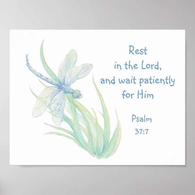 Vila i Lord Scripture Dragonfly Blue, Grönt Poster (Framsidan)