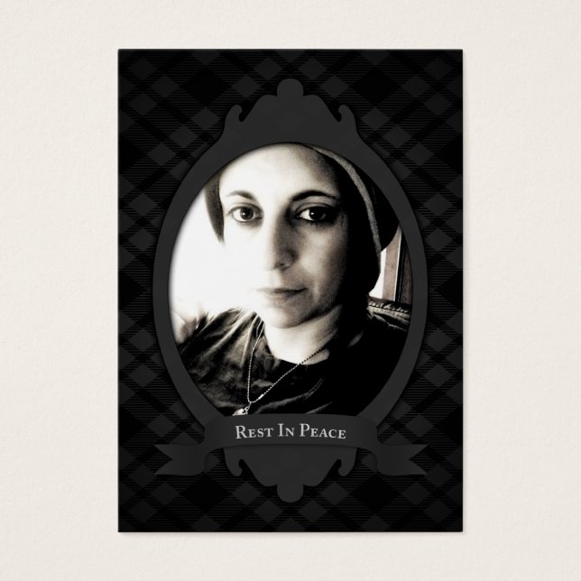 vila i meddelanden om fredsbegravningen visitkort (Framsidan)