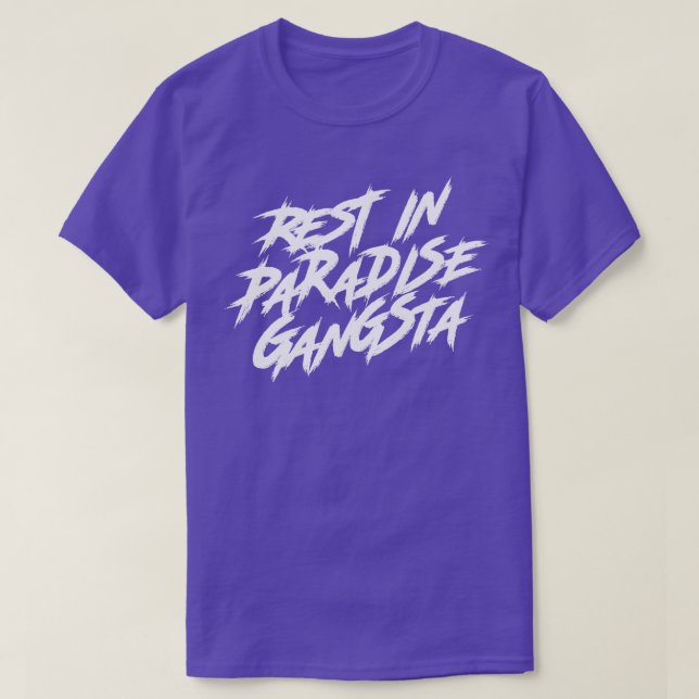 Vila i paradis Gangsta vit text T Shirt (Design framsida)