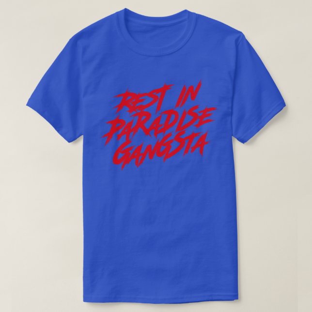 Vila i paradise Gangsta Red Text T Shirt (Design framsida)