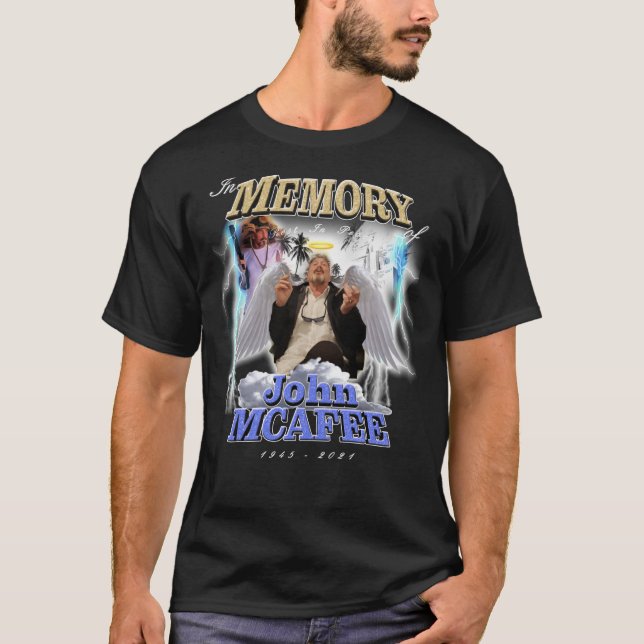 Vila i Peace John McAfee Premium T-Shirt (Framsida)