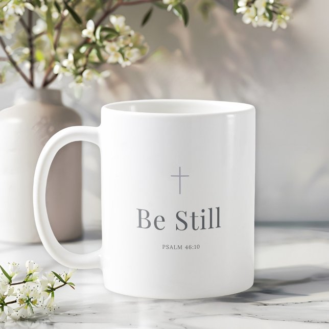 Vila kristen mugg – Psalm 46:10 Skrift (Skapare uppladdad)