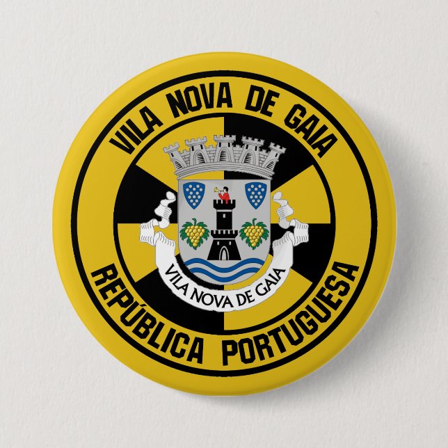 Vila Nova de Gaia Round Emblem Knapp (Framsida)