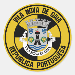 Vila Nova de Gaia Round Emblem Runt Klistermärke