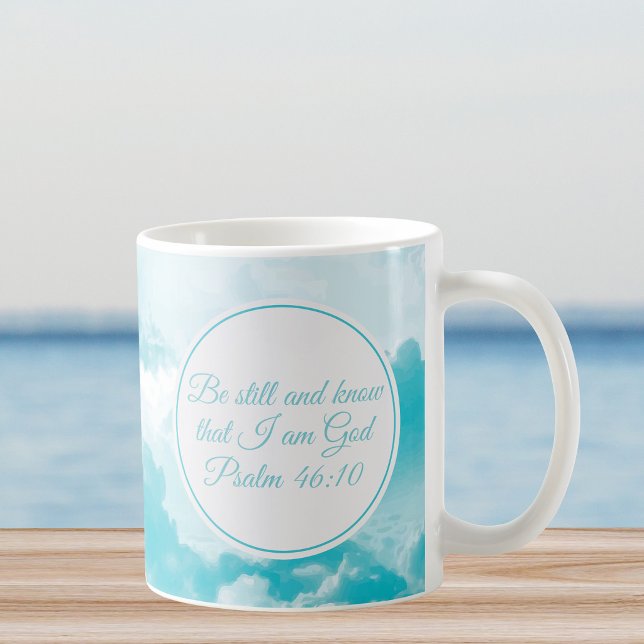 Vila och vet att jag är Gud Bibelvers Kaffemugg (Skapare uppladdad)