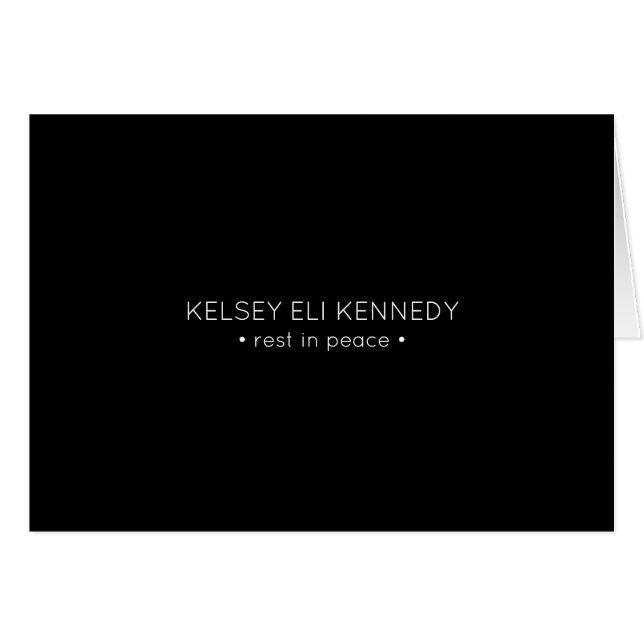 vila på fredens begravningskort hälsningskort (Framsidan Horizontal)