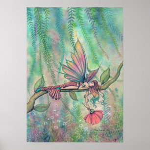 Vila Vide Pilblomma Älv Fantasi Konst Poster