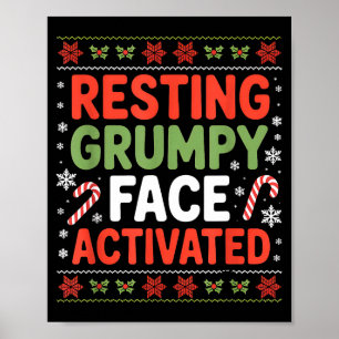 Vilande Mpy-ansikte aktiverat roligt julcitat  Poster