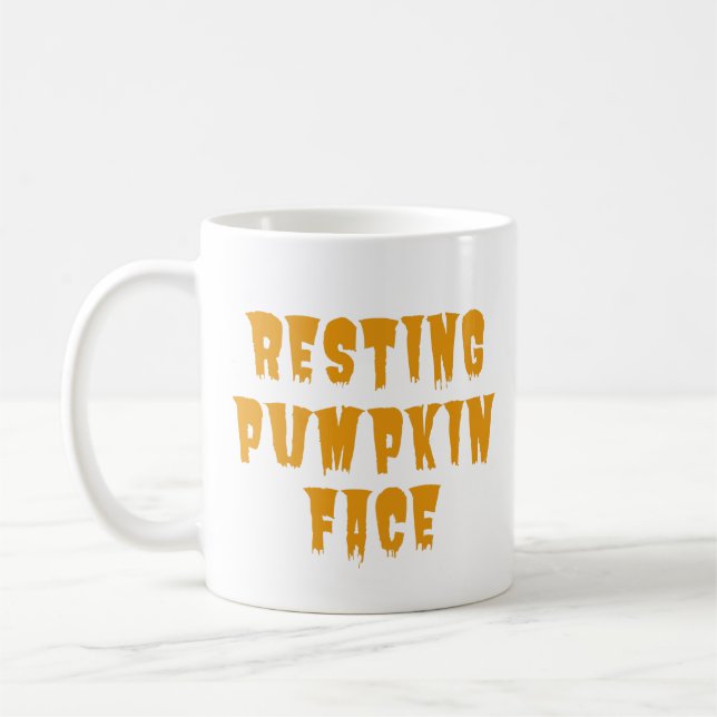 Vilande Pumpa Ansikte - Rolig Halloween 2022 Kaffemugg (Vänster)