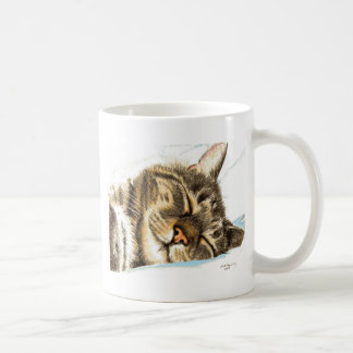 Vilande tabby katt kaffemugg