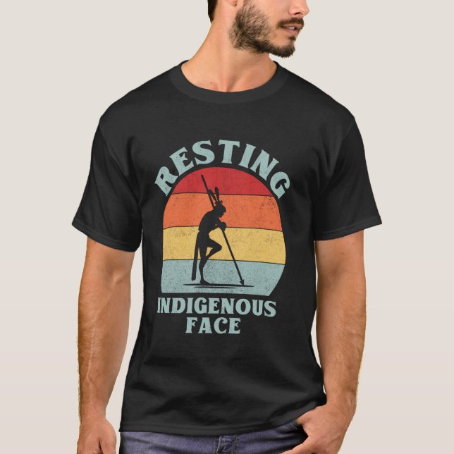 Vilande ursprungsbefolkningsansikte t shirt (Framsida)