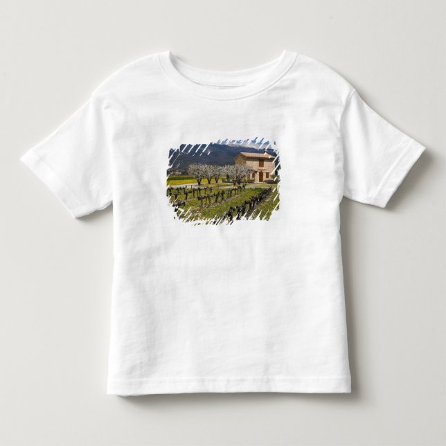 Vilande vingård, fruktblommor, stenhus, t-shirt (Framsida)