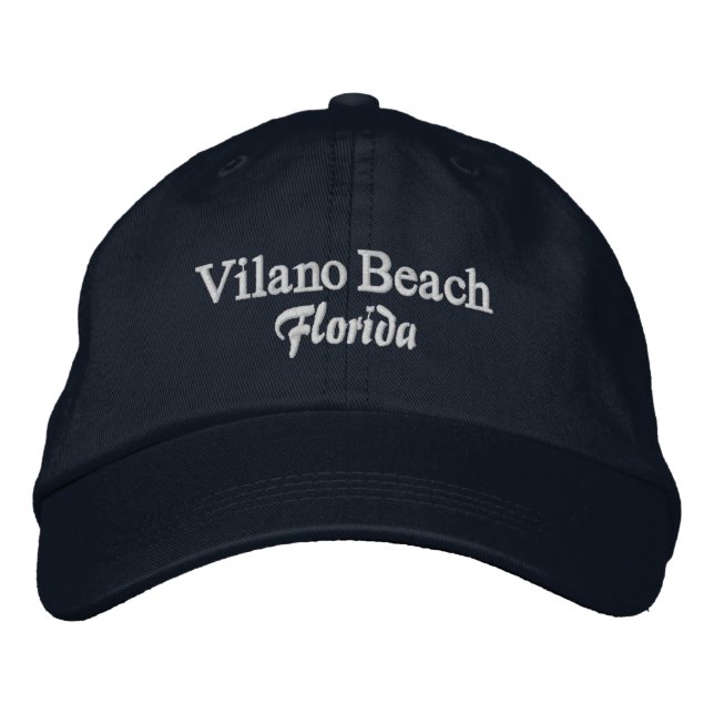 Vilano Beach Florida Embroized Baseball Hat Broderad Keps (Framsida)