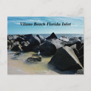 Vilano Beach, Florida inlet Helg Vykort